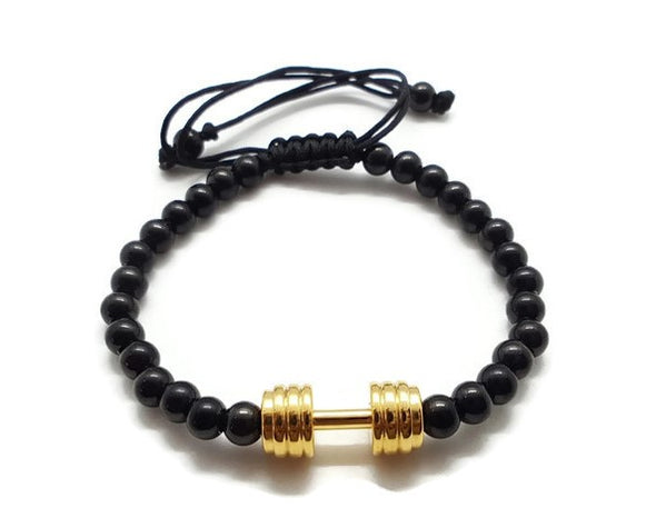 PULSERA MANCUERNA GYM GOLD&BLACK