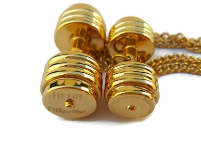 MANCUERNA GYM CON DISCOS - ORO 18K